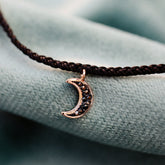 Dark Moon Rose Gold Bracelet Black Charm